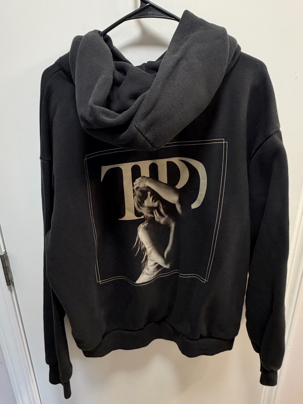 Taylor Swift TTPD Black Graphic Hoodie Sweatshirt with Artistic Back Print